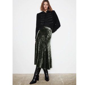 NWOT Zara Velvet Skirt, XS